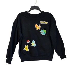Pokémon Youth XL Black Crewneck Sweatshirt Pikachu Charmander